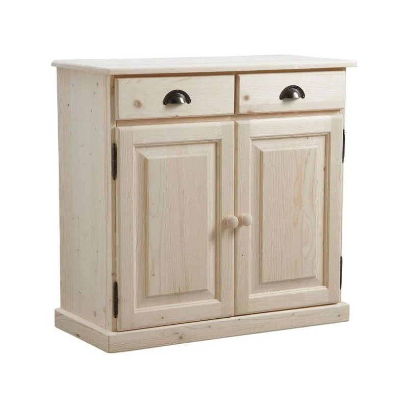 Buffet En Bois Brut 2 Portes 2 Tiroirs 1 Buffet En Bois Brut 2 Portes 2 Tiroirs