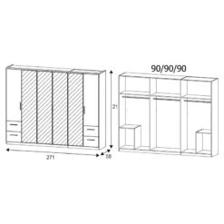 Armoire Carlsson II -Armoire Soldes Boutique 1000214951 200617 17094300029 SKETCH DETAILS P000000001000214951 sketch