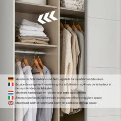 Armoire à Portes Coulissantes Quadra IV 16 Armoire à Portes Coulissantes Quadra IV -Armoire Soldes Boutique 1000371227 230727 031 DETAILS P000000001000371227