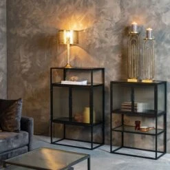 Vitrine 2 Portes Métal Et Verre Trempé -Armoire Soldes Boutique 12a0ce6e31c74c52a4c251e9191c5799