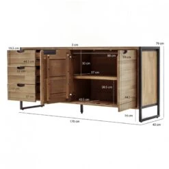 Buffet 170cm 3 Tiroirs 2 Portes Acacia -Armoire Soldes Boutique 2d88fb9dcd5c47b1b7f99bdb0a3a45c7