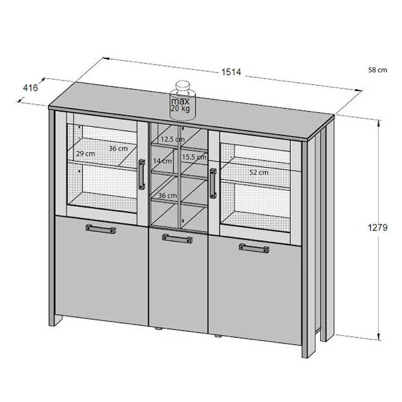 Buffet Vitré 5 Portes 18 Niches - BUCK 5 Buffet Vitré 5 Portes 18 Niches - BUCK – Image 5