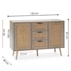 Buffet Dalia 3 Tiroirs Et 2 Portes Chêne -Armoire Soldes Boutique 46e466b5f73e416e8daaa301a9a24efd