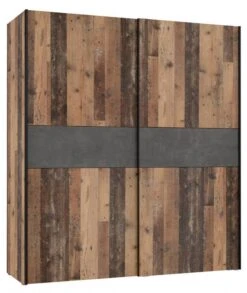 Armoire Effet Bois Vintage Béton Gris