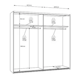 Armoire 220 Cm 2 P. Décor Blanc & Bois -Armoire Soldes Boutique 986ee0d9f5244185aa25f55210c3f18b