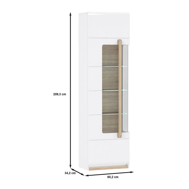 Meuble Vitrine Blanc Décor Bois Clair 5 Meuble Vitrine Blanc Décor Bois Clair – Image 5