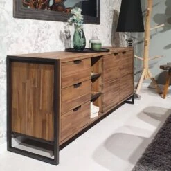 Buffet 170cm 3 Tiroirs 2 Portes Acacia -Armoire Soldes Boutique ac2fab53040c456f81efdc8c744ee4e4