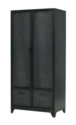 WOOOD Armoire En Métal Noir