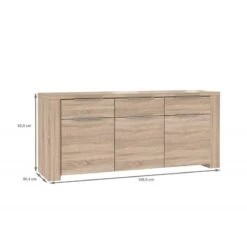 Bahut 3 Portes Aspect Chêne Clair -Armoire Soldes Boutique c40b2688a79844c29f501ba39387b0c1