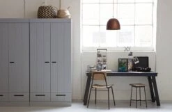 WOOOD Armoire En Pin 2 Portes 2 Tiroirs Blanc -Armoire Soldes Boutique cde9aab862fc462982b2fbae29259e57