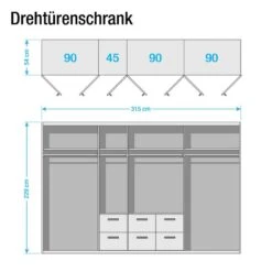 Armoire à Portes Battantes Bingen 15 Armoire à Portes Battantes Bingen -Armoire Soldes Boutique drehtuerenschrank bingen alpinweiss 315 cm 7 tuerig 3 spiegeltueren 4798044