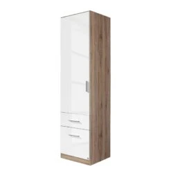 Armoire à Portes Battantes Celle I -Armoire Soldes Boutique drehtuerenschrank celle i hochglanz weiss eiche sanremo hell dekor 47 cm 1 tuerig 2117514