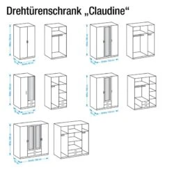 Armoire à Portes Battantes Claudine 9 Armoire à Portes Battantes Claudine -Armoire Soldes Boutique drehtuerenschrank claudine 2 tuerig perlglanz softwhite eiche saegerau 1381072