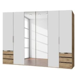 Armoire à Portes Battantes Level 36A -Armoire Soldes Boutique drehtuerenschrank level 36a alpinweiss plankeneiche dekor 300 cm 6 tuerig 216 cm mit spiegeltuer en 4915736