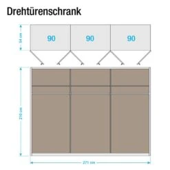 Armoire à Portes Battantes Lorca -Armoire Soldes Boutique drehtuerenschrank lorca alpinweiss hochglanz weiss 271 cm 6 tuerig 2262366