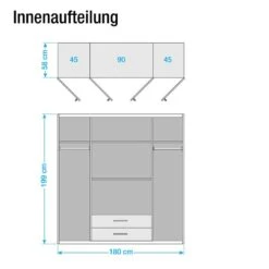 Armoire à Portes Battantes Nicu -Armoire Soldes Boutique drehtuerenschrank nicu eiche sanremo dekor 454319
