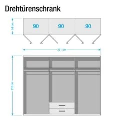 Armoire à Portes Battantes Passau -Armoire Soldes Boutique drehtuerenschrank passau 271 cm 4 tuerig 3690269