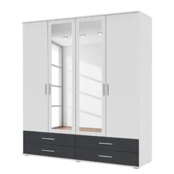 Armoire Rasant-Extra I -Armoire Soldes Boutique drehtuerenschrank rasant extra i alpinweiss anthrazit 168 cm 4 tuerig 2 spiegeltueren 2670422
