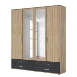 Armoire Rasant-Extra I -Armoire Soldes Boutique drehtuerenschrank rasant extra i anthrazit eiche sonoma dekor 168 cm 4 tuerig 2 spiegeltueren 2669322