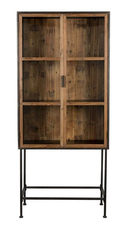 Vitrine 2 Portes En Bois Recyclé 1 Vitrine 2 Portes En Bois Recyclé