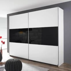 Armoire à Portes Coulissantes Loriga 38 Armoire à Portes Coulissantes Loriga -Armoire Soldes Boutique schwebetuerenschrank loriga alpinweiss glas schwarz 175 cm 2 tuerig 2107534