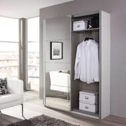 Armoire à Portes Coulissantes Minosa -Armoire Soldes Boutique schwebetuerenschrank minosa alpinweiss hochglanz weiss 136 cm 2 tuerig 3308957