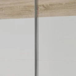 Armoire à Portes Coulissantes Quadra I -Armoire Soldes Boutique schwebetuerenschrank quadra eiche sonoma dekor alpinweiss breite x hoehe 136 x 210 cm 2885690