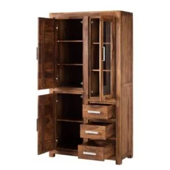 Vitrine OHIO A -Armoire Soldes Boutique vitrinenschrank ohio sheesham massiv 4203180